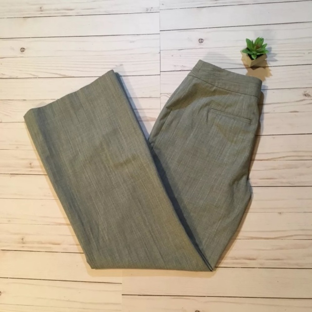 White House Black Market 2 Gray Slacks Flare Legs